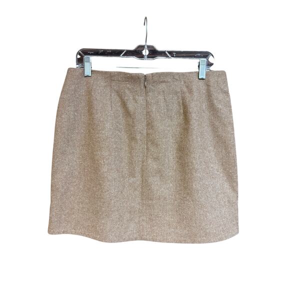 New NWT & Other Stories Tan Wool Silk Blend Tweed Asymmetric Mini Skirt - 10 - Picture 4 of 9
